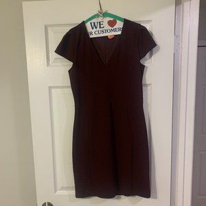 Burgundy cap-sleeve dress